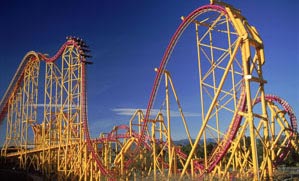 Plastic bushings on a rollercoaster