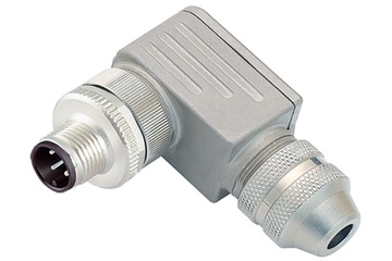 Binder M12-A haakse connector, 6,0-8,0 mm, afschermbaar, schroefklem, IP67, UL