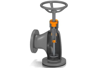 Afsluiter met dryspin® spindel, iglidur® glijlagers en zuigerveer