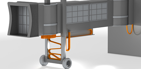 Passenger boarding bridge with igus products