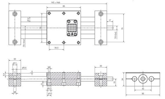 SHT-FF Linearmodul mit Schnellverschluss-Mechanismus