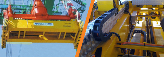 Palonnier et chaînes porte-câbles