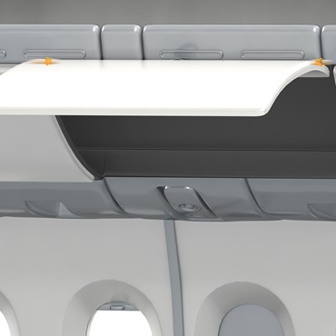 Vliegtuiginterieur: iglidur glijlagers in deuren van bagagecompartimenten