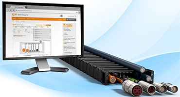 Configuration en ligne de chaînes porte-câbles