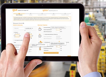 igus online tools op een tablet