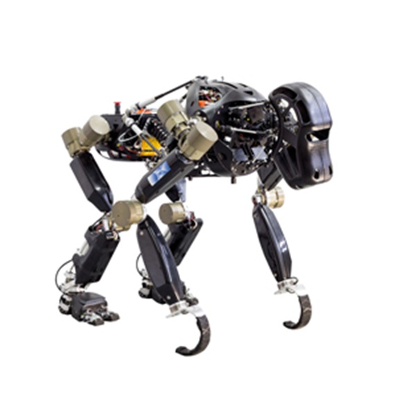 Der Roboter in hockender Haltung