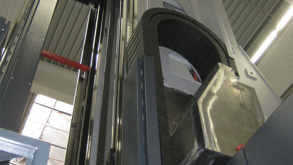 Enegieketten in Fahrständer-Fräsmaschine