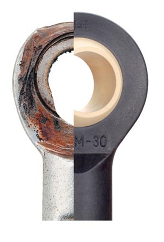 Plastic spherical bearings vs. metal